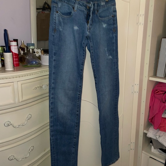 bebe | Jeans | Light Blue Straight Leg Bebe Jeans With Rhinestone Bs On ...